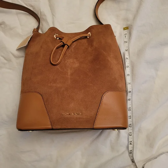Michael Kors Cary Suede & Leather Bucket Bag